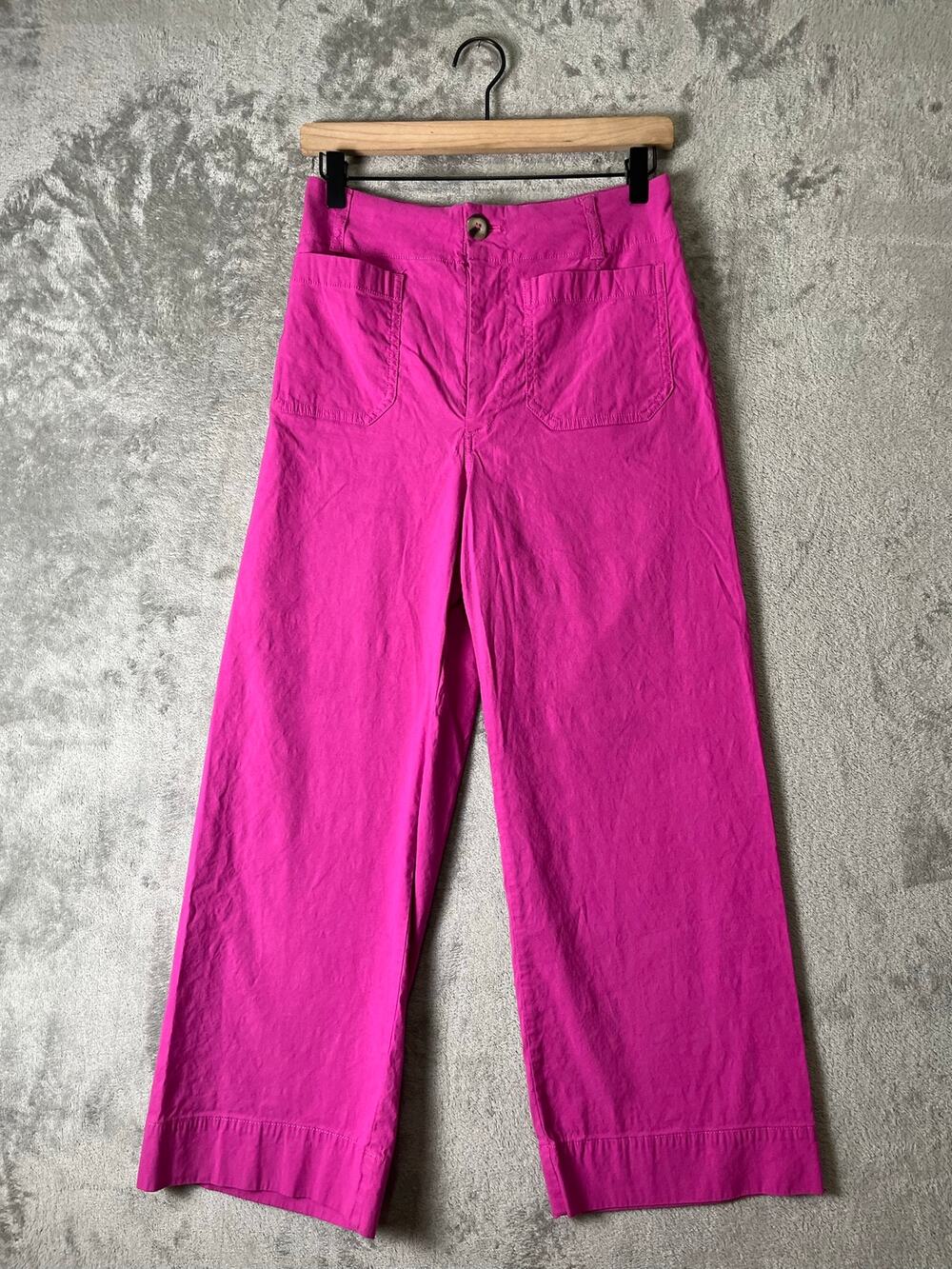 Maeve by Anthropologie The Colette Pink Wide Leg Pants Linen Blend Size 27